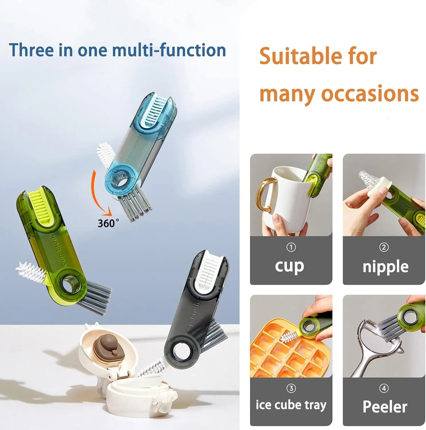 3-in-1 Multi-Function Cup Brush