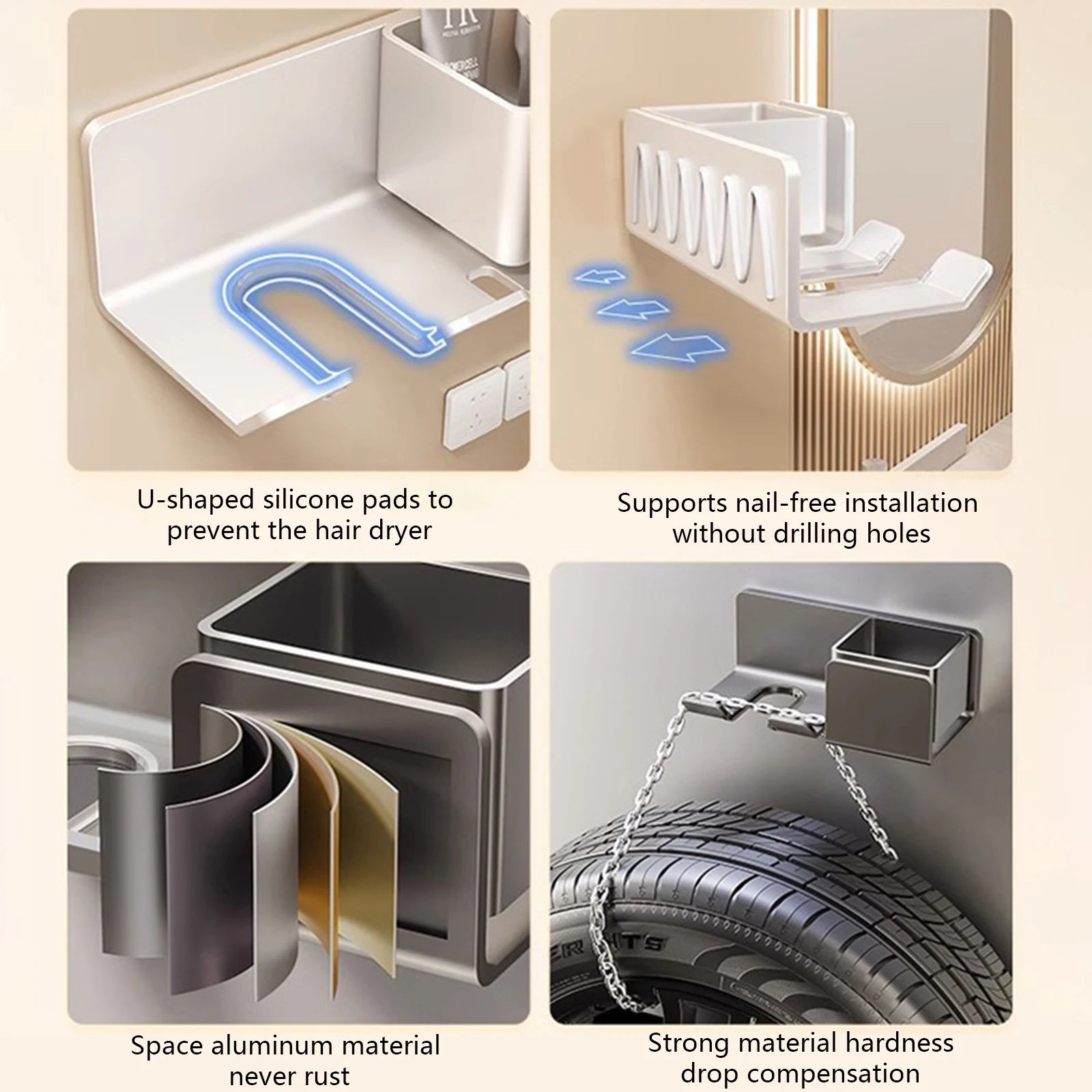 Hair Dryer Holder Wall Cradle
