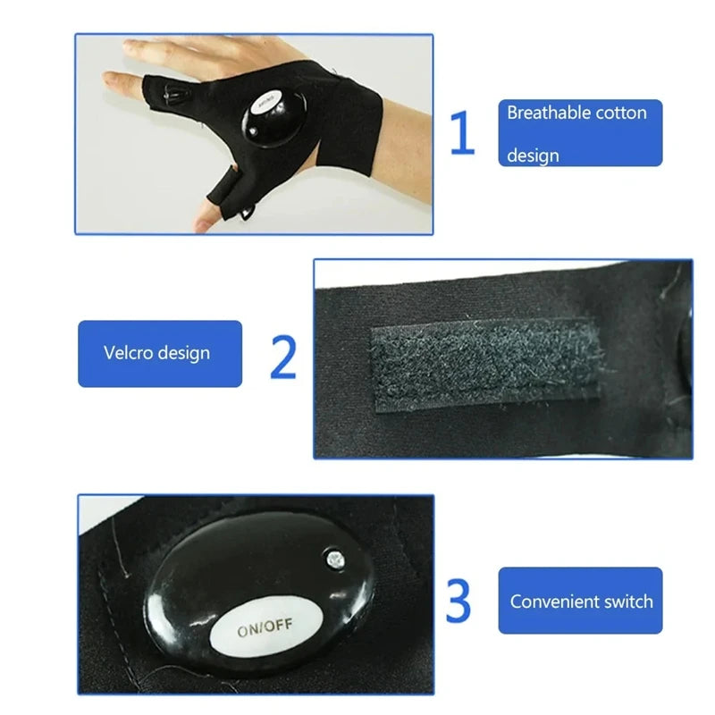 LED Finger Light Gloves
